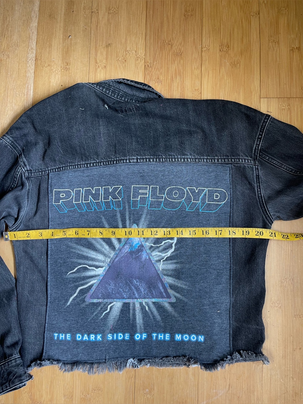 Pink Floyd Y2K Miss Sixty black denim trucker jacket with Graphic  M - Picture 3 of 5